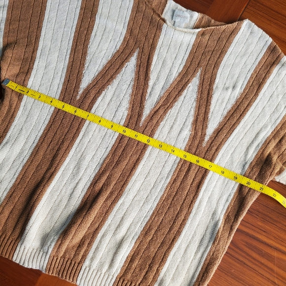 Chico's pullover sweater brown & cream size 2 - Picture 7 of 9